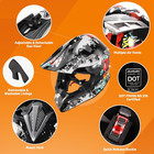 Dot Adult Dirt Bike Helmet With Goggles Gloves   Mask Adjustable Sun Vis