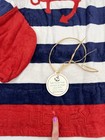 Pottery Barn Kids Baby Hooded Beach Navy Striped Anchor Towel Wrap Henry Defect