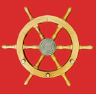 16  Wood Ship Wheel   Nautical Themed Wall Decor   Steel Wood Captain Helm