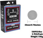 500 Pipe Filters 20mm Silver Screens Stainless Steel Pipe Screens 3 4  full Box 