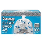 Clear Trash Bags 45 Gallon Heavy Duty 100 Count Commercial Garbage Bags