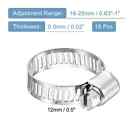 16 Pcs Hose Clamps  Stainless Steel Ss201 5 8 - 1   16-25mm  Pipe Screw Clamp