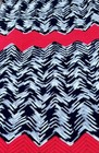 Long Afghan Handmade Red Black And White Chevron Approx 94 x40  Blanket Throw