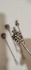      Vintage Metal Cocktail Appetizer Forks Picks Set Of 5 Fruit Top Barware Cute 
