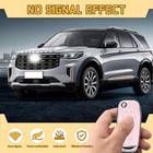 For Ford Key Cover 4 Buttons Tpu Key Case With Silver Edge compatible B-pink