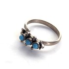 Vintage Estate Sterling Silver Turquoise Southwestern Adjustable Ring Size 8