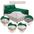 Extra Deep Pocket Sheet Sets  Luxury Soft 6 Piece Bed Sheet King Hunter Green