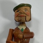 Vintage Wood Carved Figural Mechanical Bottle Cork Stopper