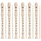 6 Pack 8 Hole Soprano Recorders Descant Flute With Cleaning Rod German Style