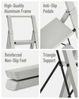 4 Step Ladder Lightweight Folding Stool With Convenient Handgrip Aluminum 330lbs