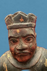 Antique Chinese Carved And Laquer Wood Of A Seated Deity