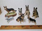 Vintage Bone China Porcelain Collie Figurines Lot Of 11 Japan 2-4  Mom Puppy Mcm