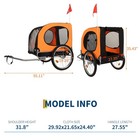 Bicycle Dog Carrier Bike Trailer Easy Folding Cart Frame Washable 88lbs Pet Cart