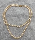 Vintage Pearl Necklace Double Strand 14k Gold Filled Clasp Sign Classic Wedding