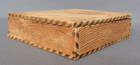 Antique Art Nouveau Pyrography Wood Burn Small Lidded Box Victorian Lady