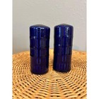 Vintage Ao Smith Harvestore Silo Cermic Salt   Pepper Shaker Set Cobalt Blue