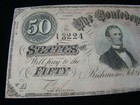 Confederate States Of America 1864  50 Bank Note Richmond Va Xf  11221