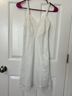 Vintage Val Mode Slip Wonder Val White Size 32 Short  Lace White Stains