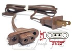 Non-polarized 2-pin Power Cord With Ears For Vintage Solid State Tv Stereo Radio