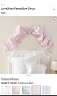 New Pottery Barn Teen Loveshackfancy Giant Bow Wall Decor Pink Palace Floral