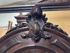 2 Piece Carved Walnut And Burl Renaissance Marble Top Bedroom Set