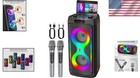 Portable Karaoke Machine With Wireless Mics   Disco Lights