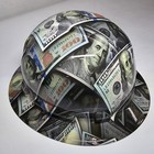 Full Brim Hard Hat Custom Hydro Dipped In Big Money Grip Benjamin s 100 s Wow