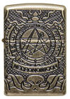 Zippo Armor Antique Brass Book Of The Dead Windproof Pocket Lighter  29561-00   