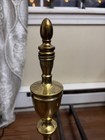 Vtg Brass Fireplace Andirons Fire Dog Baluster Spindle Mcm Cast Iron Billets 21   
