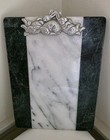 Vtg Arthur Court Bunny Rabbit 8 25 x11  Green White Marble Cutting Cheese Board
