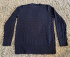 Polo Ralph Lauren Cable Sweater Cotton Boys Sz Xl 18-20 Fits Women Xs Navy