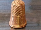 Vintage 9 K Gold Rose Gold Intricate Floral Design Sewing Thimble