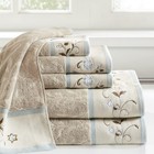 Serene 100  Cotton Bath Towel Set Luxurious Floral Decorative Towels For Bath   