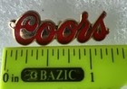 Coors Red Script Bar Pin Gold Tone Brewing Beer Hat Lapel    L