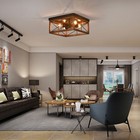 4-light Farmhouse Flush Mount Light Fixture Rustic Industrial Ceiling Lamp Home