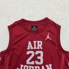 Jordan Air 23 Jersey Tank Top Shirt Boys 10-12 Red Basketball 1982 Crew Neck