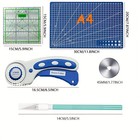 Complete Rotary Fabric Cutter Kit With A4 Cutting Mat   5 Replacement Blades