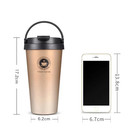500ml Insulated Travel Coffee Cup Leak-proof Stainless Steel Mug With Handle