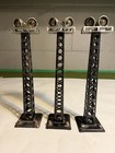 3 Marx Yard Towers Twin Floodlight Tin Model Railroad O Scale Circa 1950s Tested