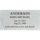 Headstone -cemetery Grave Flat Marker 24x12x4  Includes Engraving- White Marble