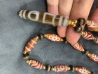 Tibetan Old Agate Dzi Beads W agate Dzi  heaven   Earth  Bead Pendant Necklace