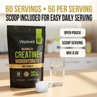 Velomix Micronized Creatine Monohydrate Powder - 100  Pure 5000mg Per Serv  5g 