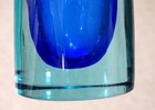 Vintage Murano Cenedese Large Decanter Sommerso Blue Glass Bottle   Stopper