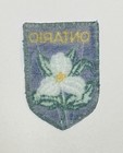Vintage Embroidered Patch Ontario Canada White Trillium Flower Souvenir Travel