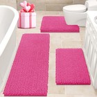  Upgrade Extra Large Bathroom Rug 48 x20   24 x17   U Shape 20 x24  Shiny Pink