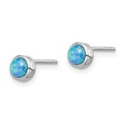 925 Sterling Silver 5 5mm Lab Created Opal 5mm Round Stud Earrings