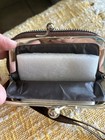 Dooney   Bourke Brown Leather Kisslock Coin Purse Wallet With Wrist Strap