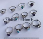Moonstone   Mix Gemstone 925 Sterling Silver Plated Rings Lot Fashion Jewelry