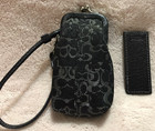 Coach Vintage Authentic Lipstick Case With Mirror  Black Signature 