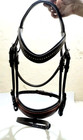 Brown Leather Horse Bridle With Crystal Browband English Dressage Tack